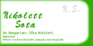 nikolett sota business card